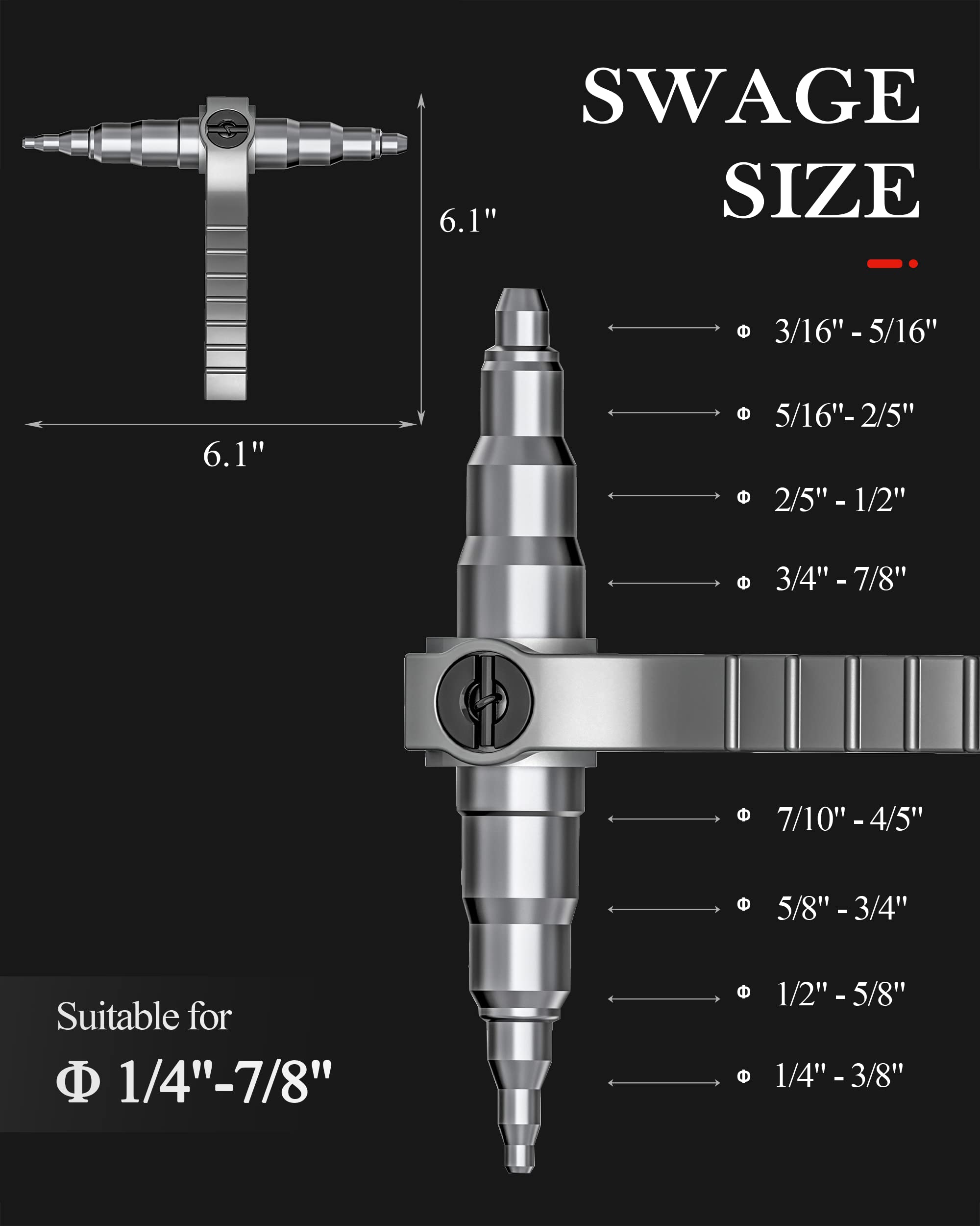 Wisscool Swaging Tool Pipe Tube Expander 1/4in-7/8 in 4