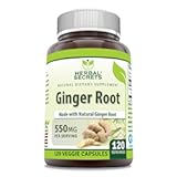 Ginger Root Supplement | 550 Mg Per Serving | 120 Veggie Capsules | Non-GMO | Gluten Free | Made in USA