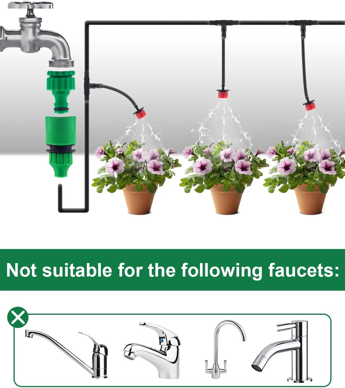 MSDADA 82ft Drip Irrigation Kits Garden Irrigation Accessories, Plant Watering System with 1/4” Blank Distribution Tubing Hose,DIY Plant Garden Hose Watering Kit (Red) : Patio, Lawn & Garden