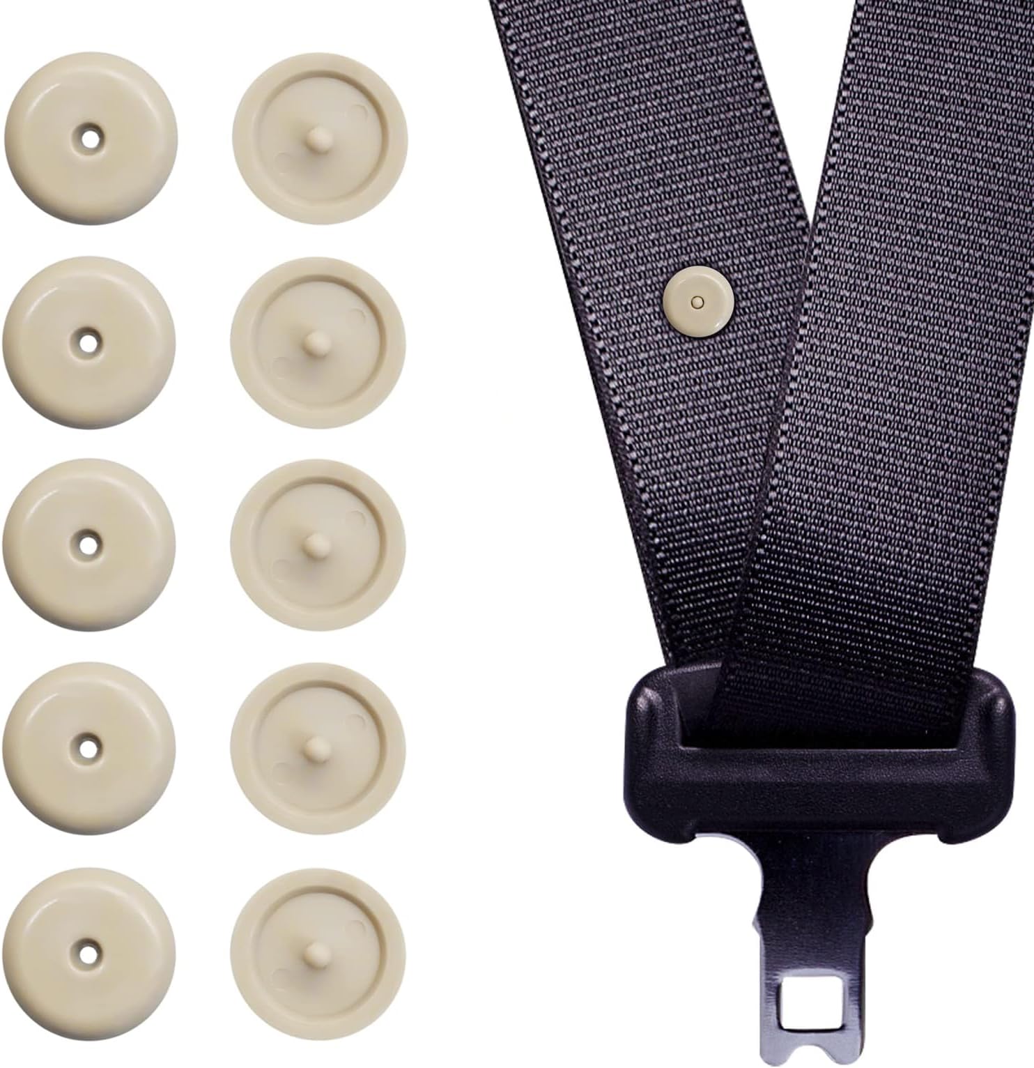 Seat Belt Button Stop 5 Pack Universal Fit Seat Belt