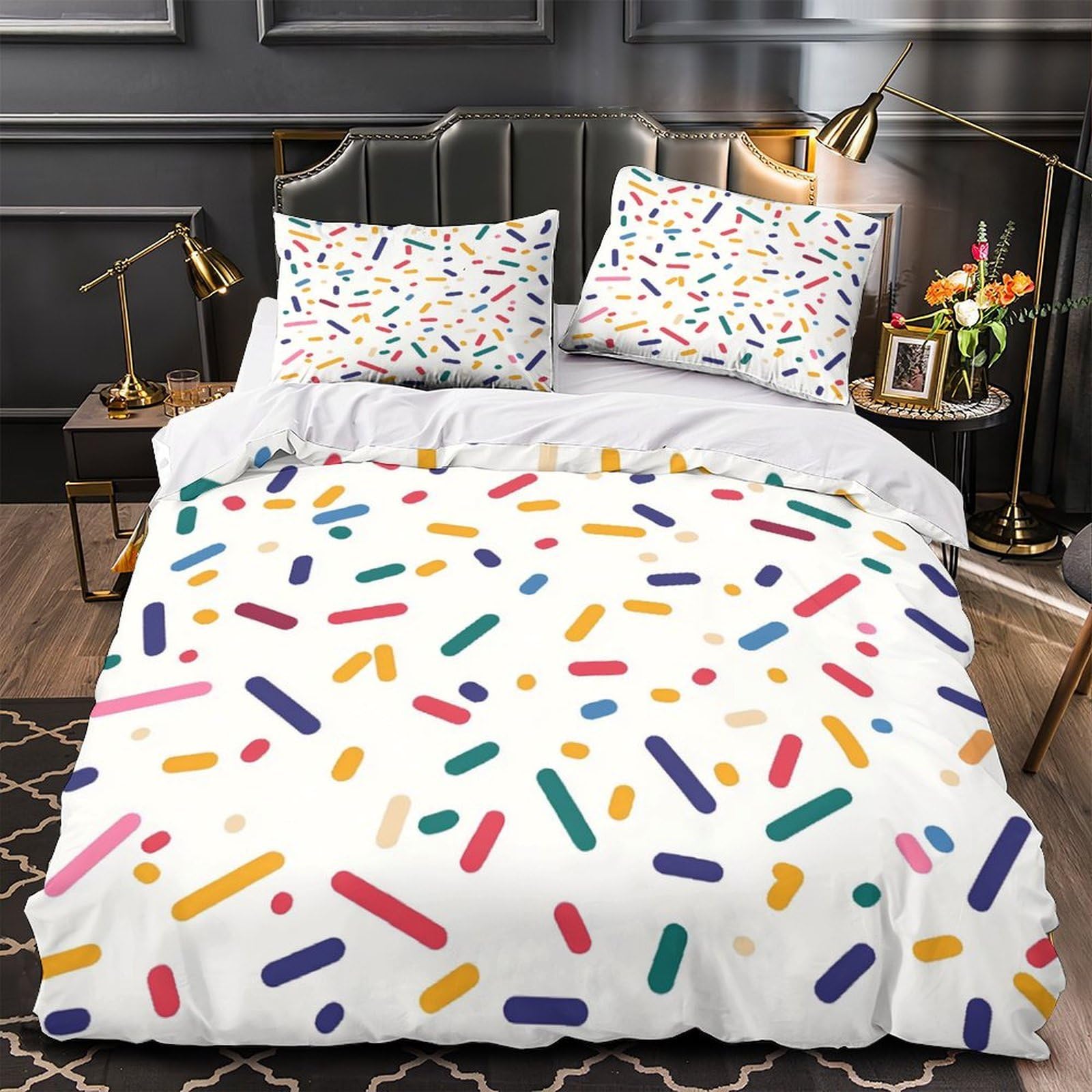 Housse de couette 3 pièces hypoallergénique sans décoloration