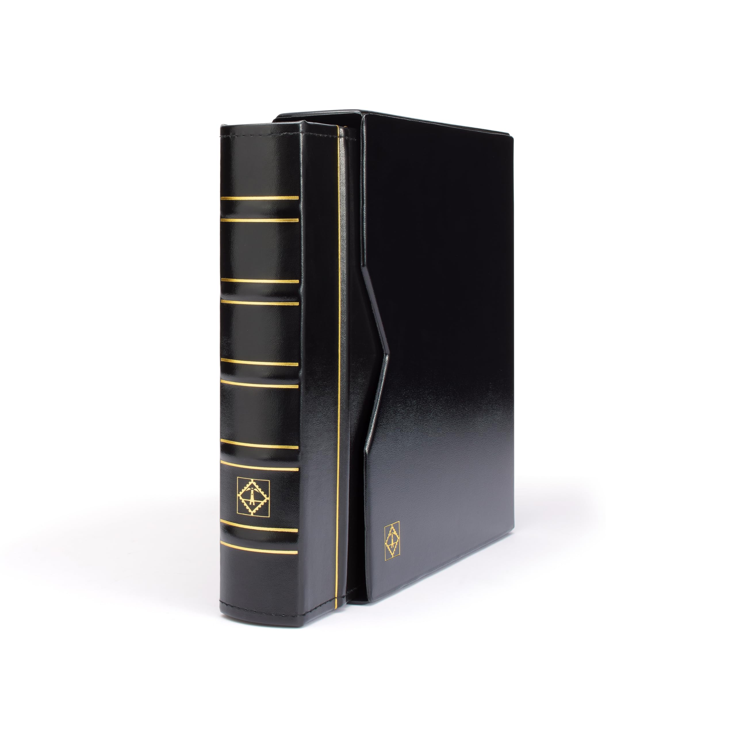 Leuchtturm 313506 Álbum para Monedas Optima Classic - 10 Fundas para Monedas de Ø 42, 27, 20, 34mm, 2 Cubiertas, Estuche Protector Negro