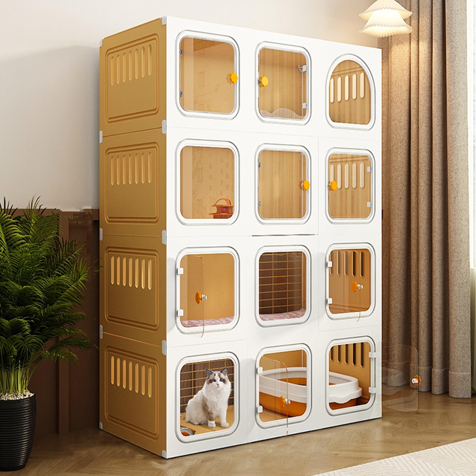 Cage pour chat DIY et grand parc intérieur modulable en résine couleur B