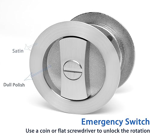 Miniatura 2 de Dontay Cerradura de privacidad para puerta de bolsillo, asas empotradas, fondo de 2-38 pulgadas, pestillo de (camabaño), perilla empotrada,
