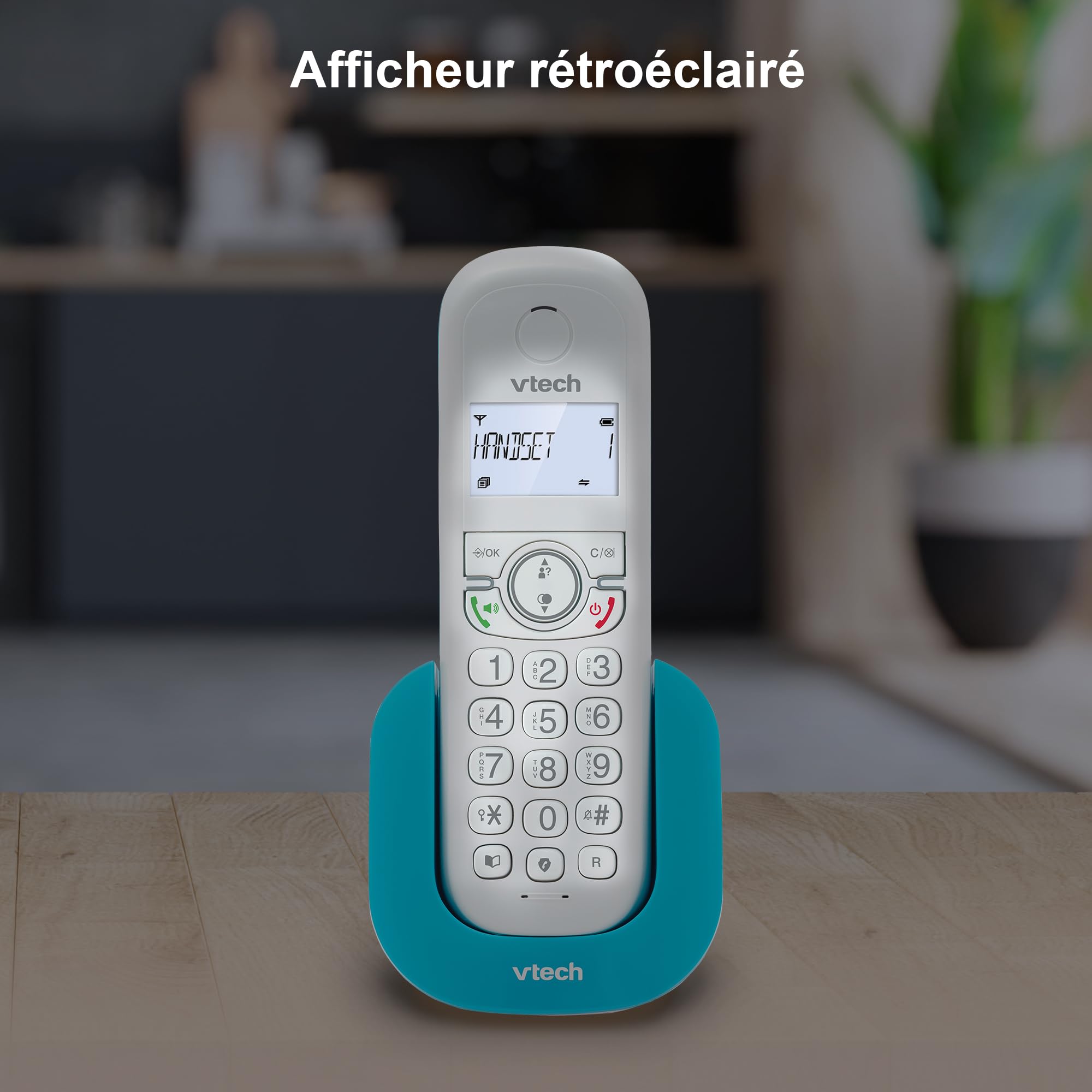 VTech CS1500 Téléphone sans Fil DECT Double Charge avec Blocage d'appel, Identification Appelant, Haut-Parleur Mains Libres