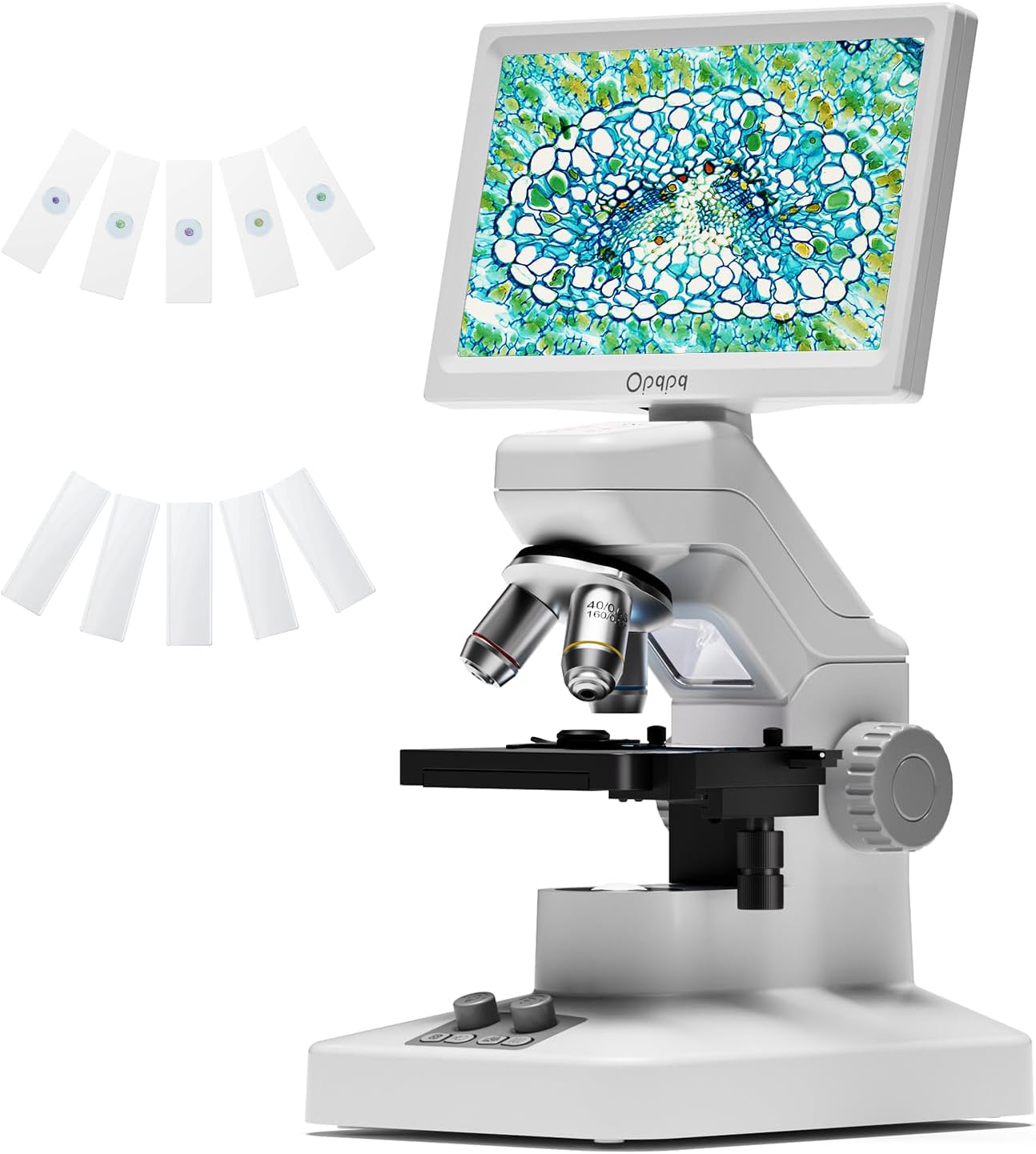 Opqpq ODM301 Max Microscope for School and Home Teaching, 1200X Digital Biological Microscope with 7 Inch Screen for Children, Wireless Science Microscope, USB & HDMI Scope