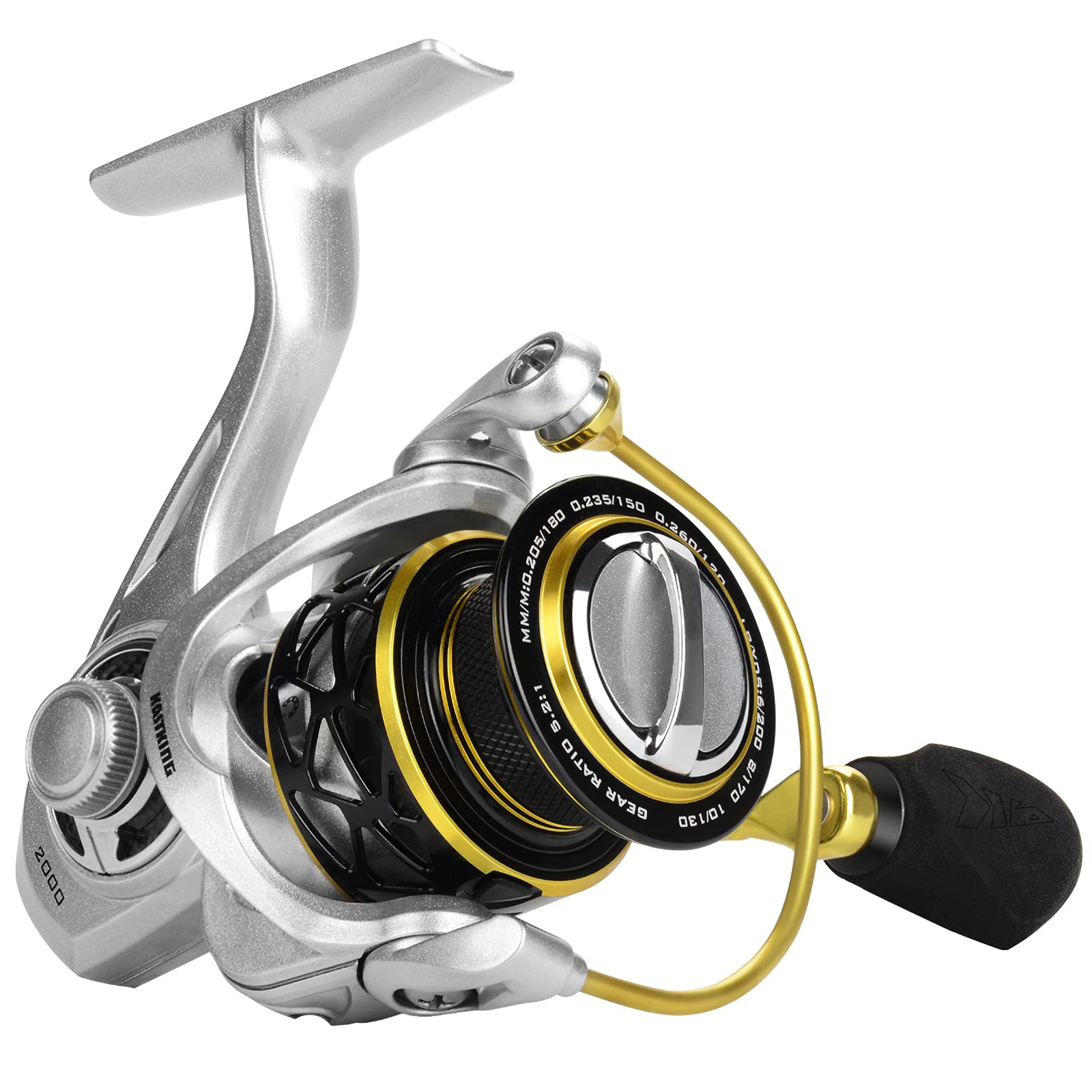 KastKing Zephyr Carbon Spinning Reel 10 +1 Stainless Steel Bearings Up to 22Lbs Carbon Drag Freshwater Saltwater Fishing Reel - Braid Line Ready Aluminum Spool