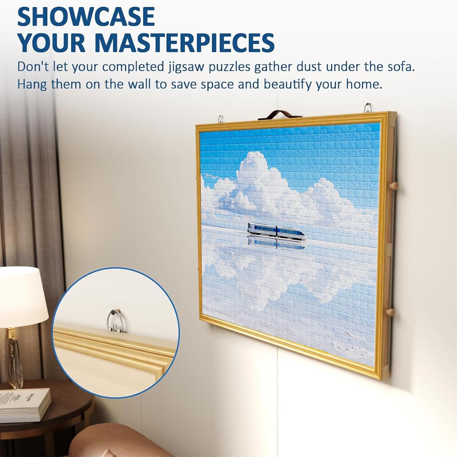 1500 Pcs Portable Jigsaw Puzzle Board with 4 Drawers and Cover, Adjustable Puzzle Table, Frame for Wall Art Display 33.3"x24.2"