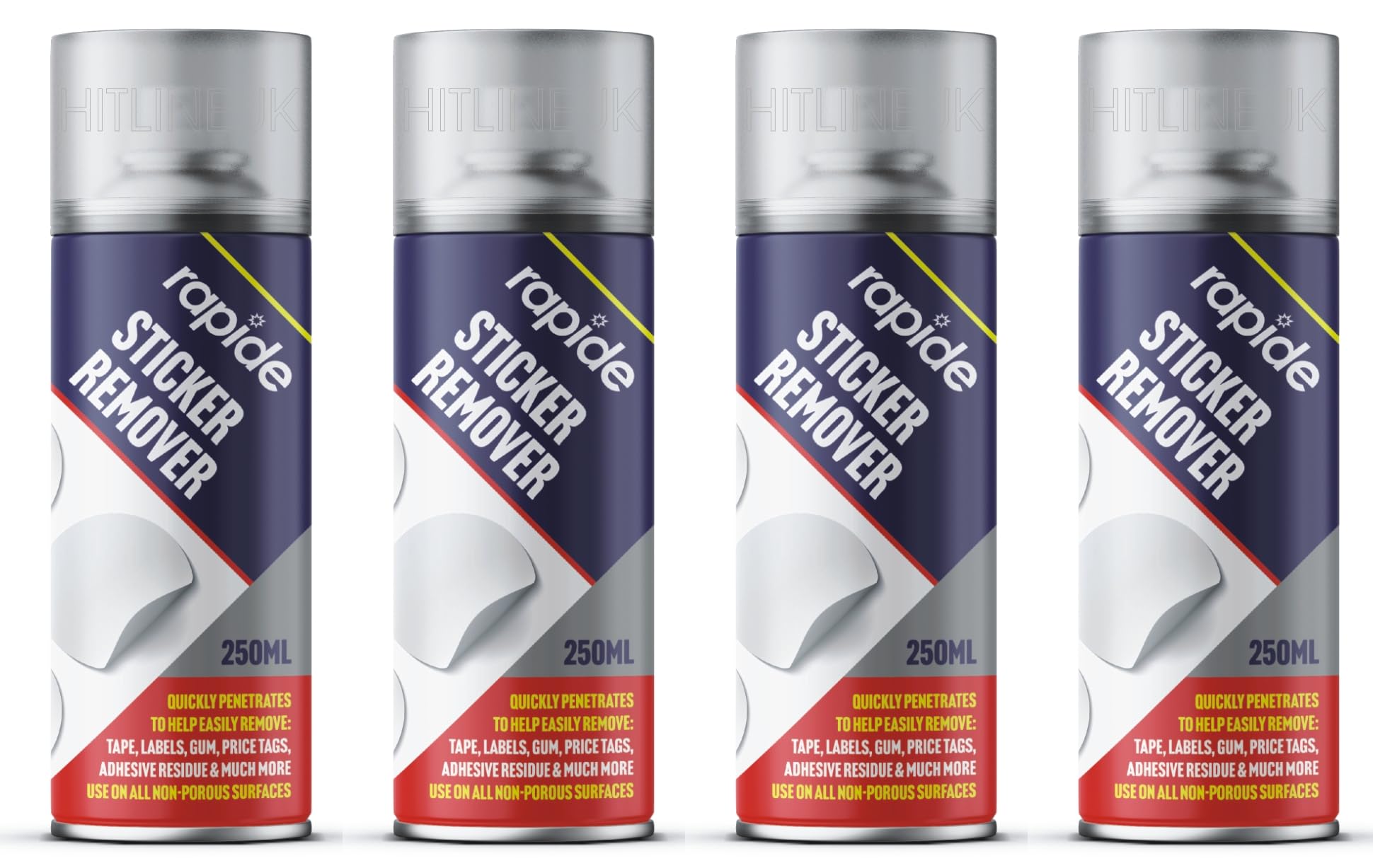 Sticky Stuff Remove Sticker Remover Spray, Adhesive Remover Spray, Gum, Goo, Tag, Tape Adhesive Remover Spray 250ml (4 Cans)