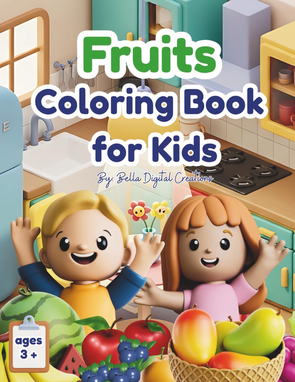 Fruits Coloring Book for Kids: Fun & Educational Fruit Coloring Pages for Ages 3+
