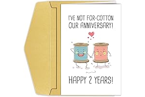 Second Anniversary Card, 2nd Wedding Anniversary Card for Husband Wife