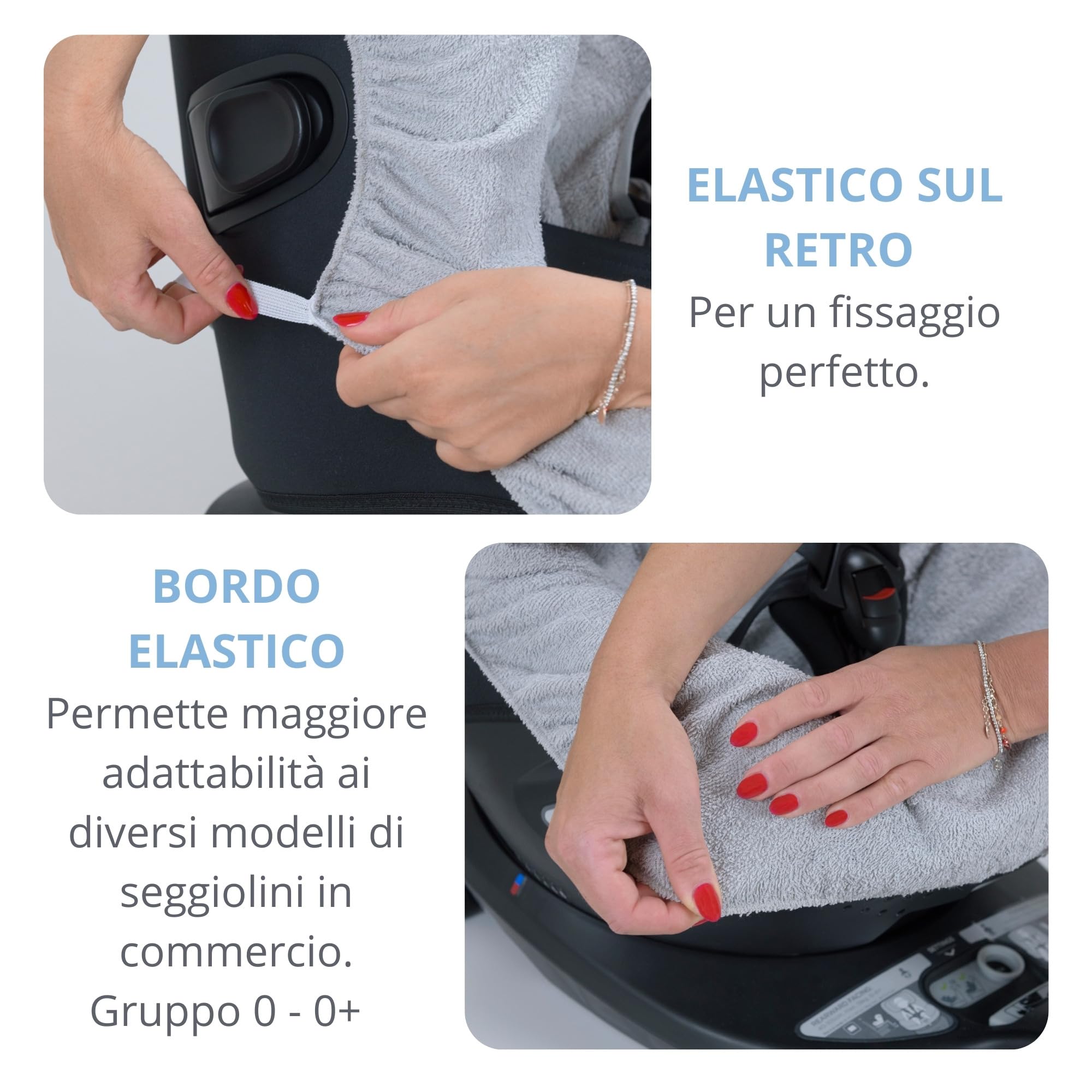 Babysanity spugna copri ovetto seggiolino 0-13 Kg cotone 100% adattabile alla maggior parte di ovetto in commercio (BIANCO COTONE)