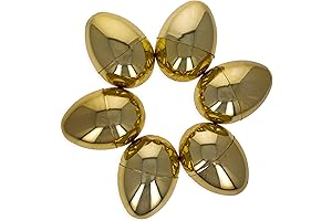 Set of 6 Bright Golden Jumbo Plastic Easter Eggs for Easter Basket Hunting
