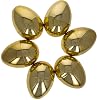 Set of 6 Large Size Very Shiny Golden Plastic Easter Eggs 4 Inches
