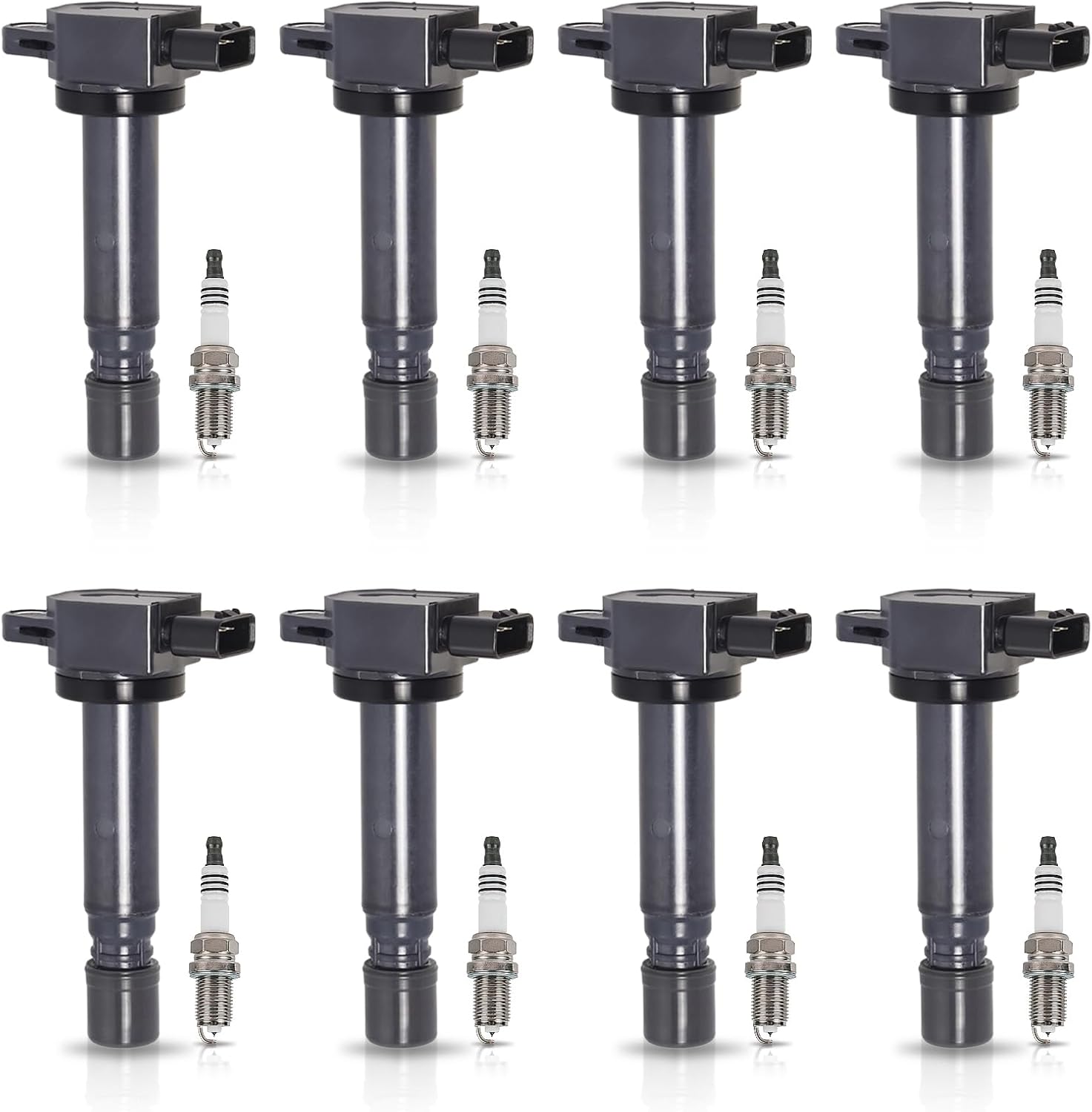 ENA Set of 8 Ignition Coil Pack and Platinum Spark Plug Compatible with Volvo 2007 2008 2009 2010 S80 4.4L 2005 2006 2007 2008 2009 2010 2011 Volvo SC90 V8 4.4L Replacement for UF574 4504