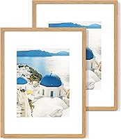 Vista 58 de Axeman Marco para póster de 18 x 24 pulgadas con paspartú para 16 x 20 pulgadas, marco de fotos de madera maciza de roble con vidrio templado, marco