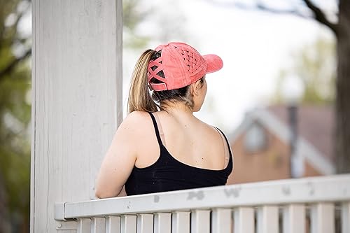 Miniatura 6 de Funky Junque - Sombrero de cola de caballo para mujer, gorra de béisbol con ajuste ajustable y cola de caballo alta cruzada para uso diario