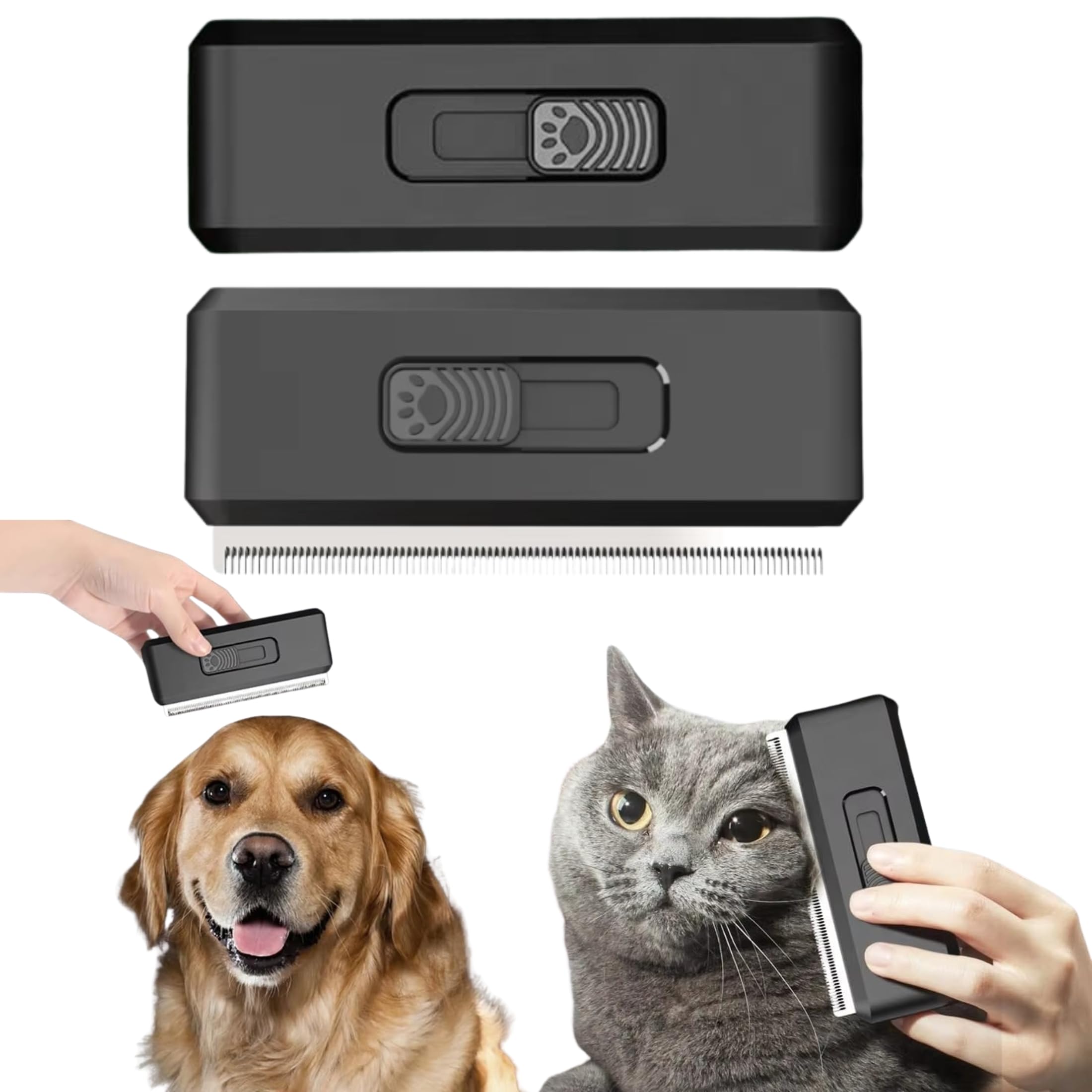 Deshedding Brush for Dogs Cats Horses, Pet Grooming Tool that is Gentle & Effective With Wide Shallow Comb - Image 3