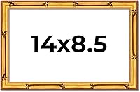 Vista 256 de Poster Palooza Marco de madera maciza de bambú dorado de 12 x 8 pulgadas con acrílico UV, respaldo de tablero de espuma y accesorios para colgar