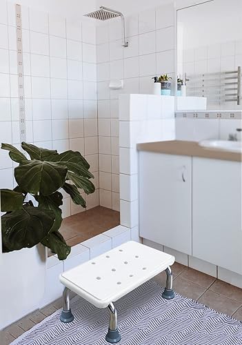 Vista 21 de Aliseniors Taburete con asa y plataforma antideslizante, taburete médico resistente de 2 pasos para adultos, personas mayores, discapacitados