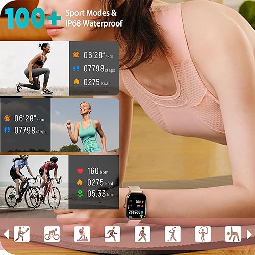 Miniatura 7 de Reloj inteligente para mujeres y hombres con texto y llamadas, nuevos relojes inteligentes con IA 2025 con frecuencia cardíaca, SpO2, monitor de