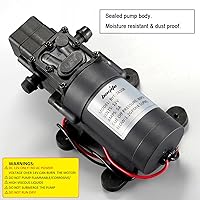 Vista 2 de bayite Bomba de transferencia de agua de 12 V CC con 2 abrazaderas para manguera, bomba de diafragma de 12 voltios, bomba pulverizadora autocebante