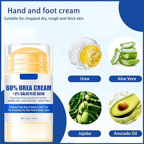 Miniatura 6 de Crema de urea 60 por ciento para pies de máxima fuerza, crema para pies de urea con ácido salicílico al 2%, loción para pies, removedor de callos de