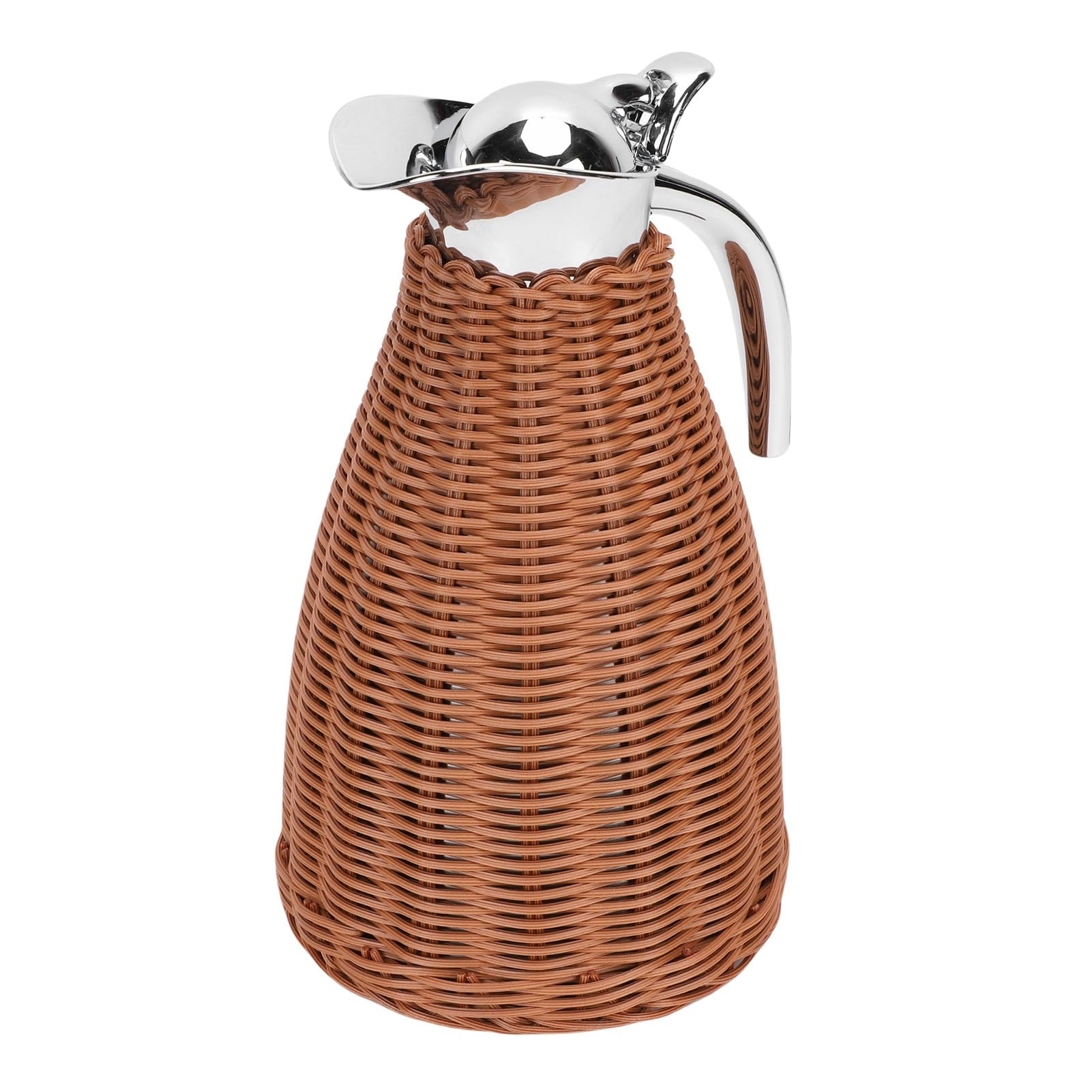 ViaGasaFamido Caraffa Termica per caffè in Acciaio Inossidabile, Caraffa per caffè Isolata con Design in Rattan Intrecciato, capacità di 1,5 Litri per Bevande Calde e Fredde a Casa o in Ufficio