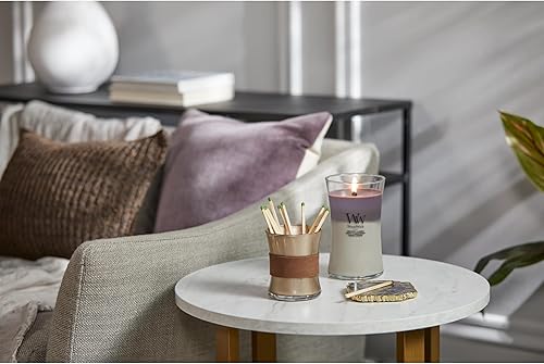 Vista 39 de WoodWick Warm Woods Vela mediana en frasco, con forma de reloj de arena, cera de mezcla de soja prémium, mecha de madera Pluswick Innovation