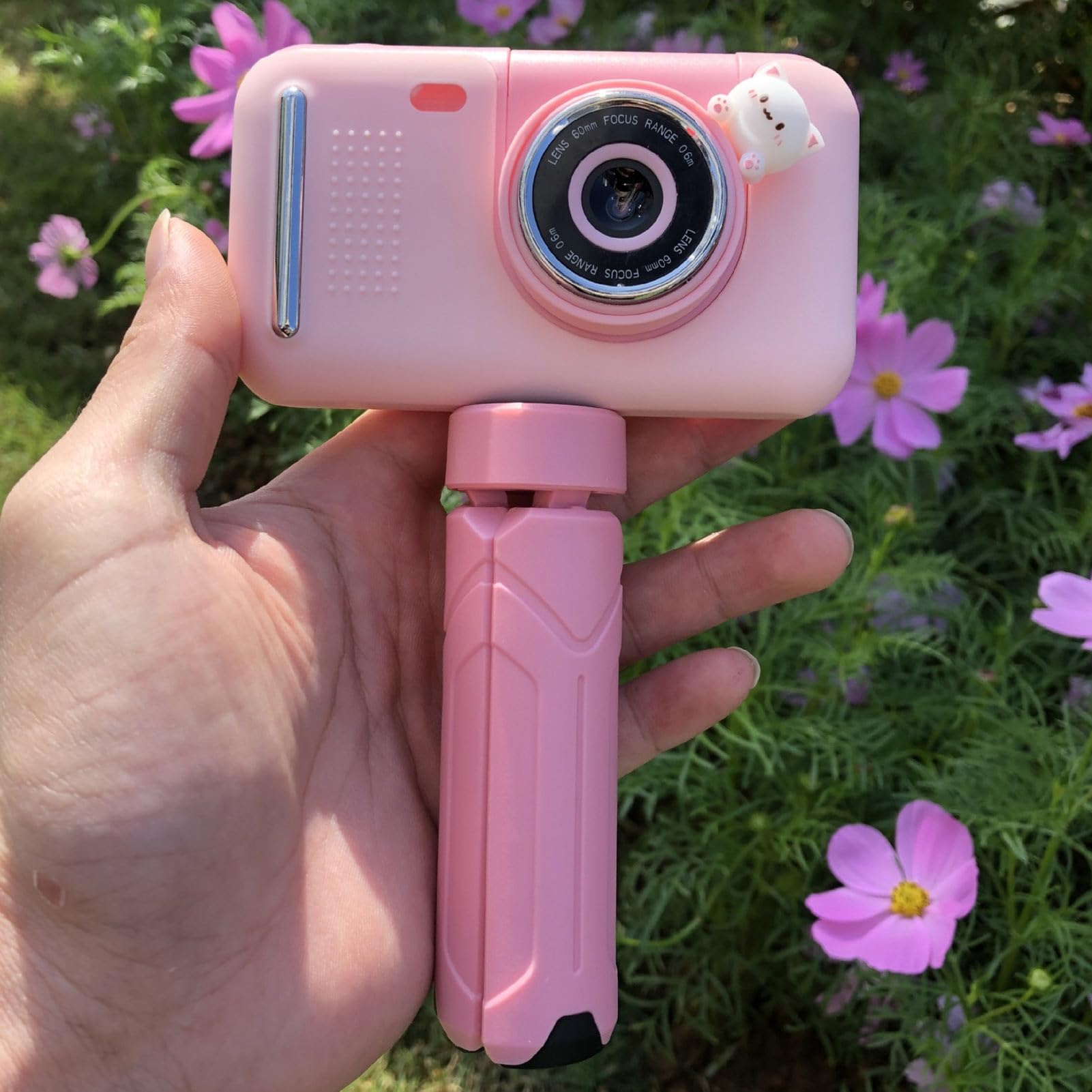 Odtwarzanie aparatu selfie dla dzieci aparat cyfrowy dla dzieci z możliwością ładowania Przenośny składany obiektyw 180 ° dla dzieci w wieku 3-10 lat (32G)
