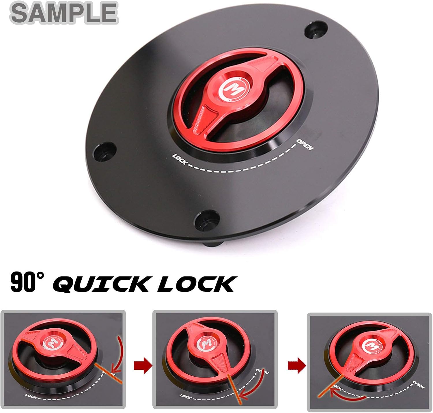 Green FCV CNC Quick Release Gas Fuel Cap Compatible with ZX-6R Ninja 07-18 ER-6F 06-16 Z1000 SX 11-18 KLZ1000 12-18 2019