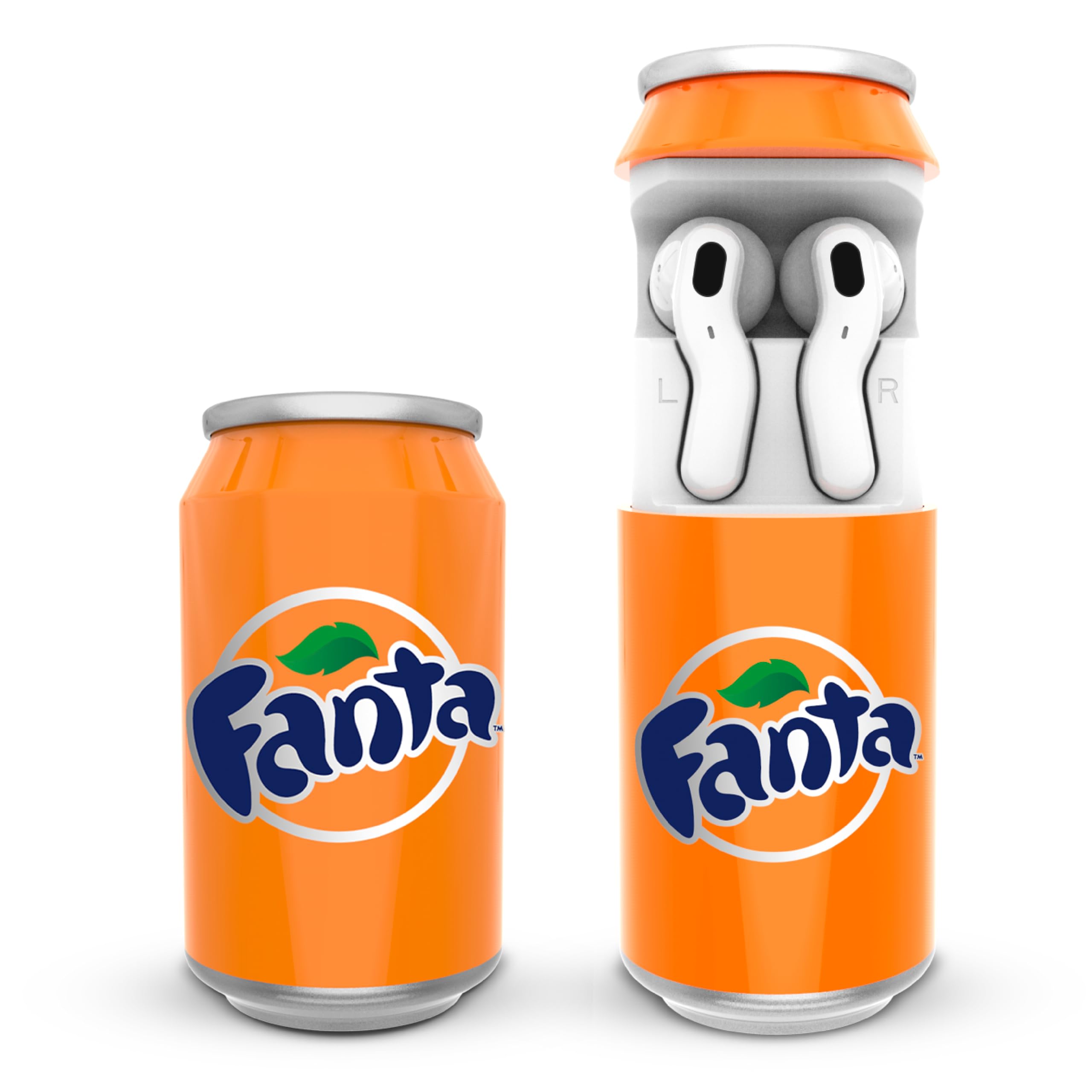 Fanta Can Shaped Wireless Earbuds – Bluetooth 5.0 Headphones with Built-in Mic, Voice Assistant Compatibility, 9H Playtime, HD Stereo Sound, Noise Cancelling – Compatible with Apple & Android