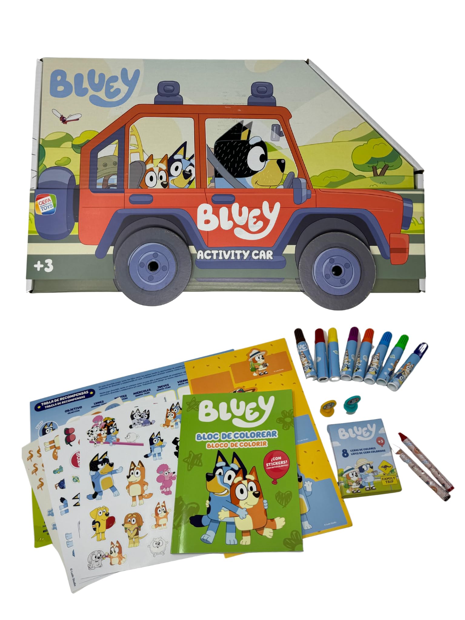 Activity Car Heeler de Cefa Toys - Kit créatif avec marqueurs et peintures