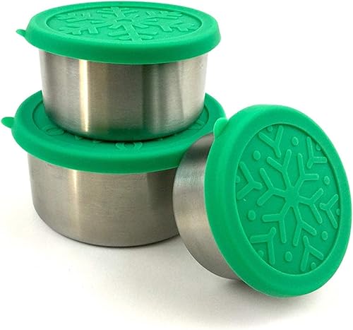 Miniatura 10 de Contenedores de almacenamiento de alimentos de acero inoxidable – Juego de recipientes apilables de metal ligero con tapas de silicona a prueba de