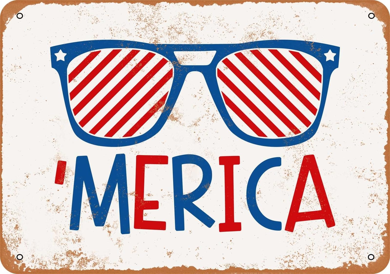 Miaomansenstore Metal Sign - Merica Shades - Vintage Look Home Decor