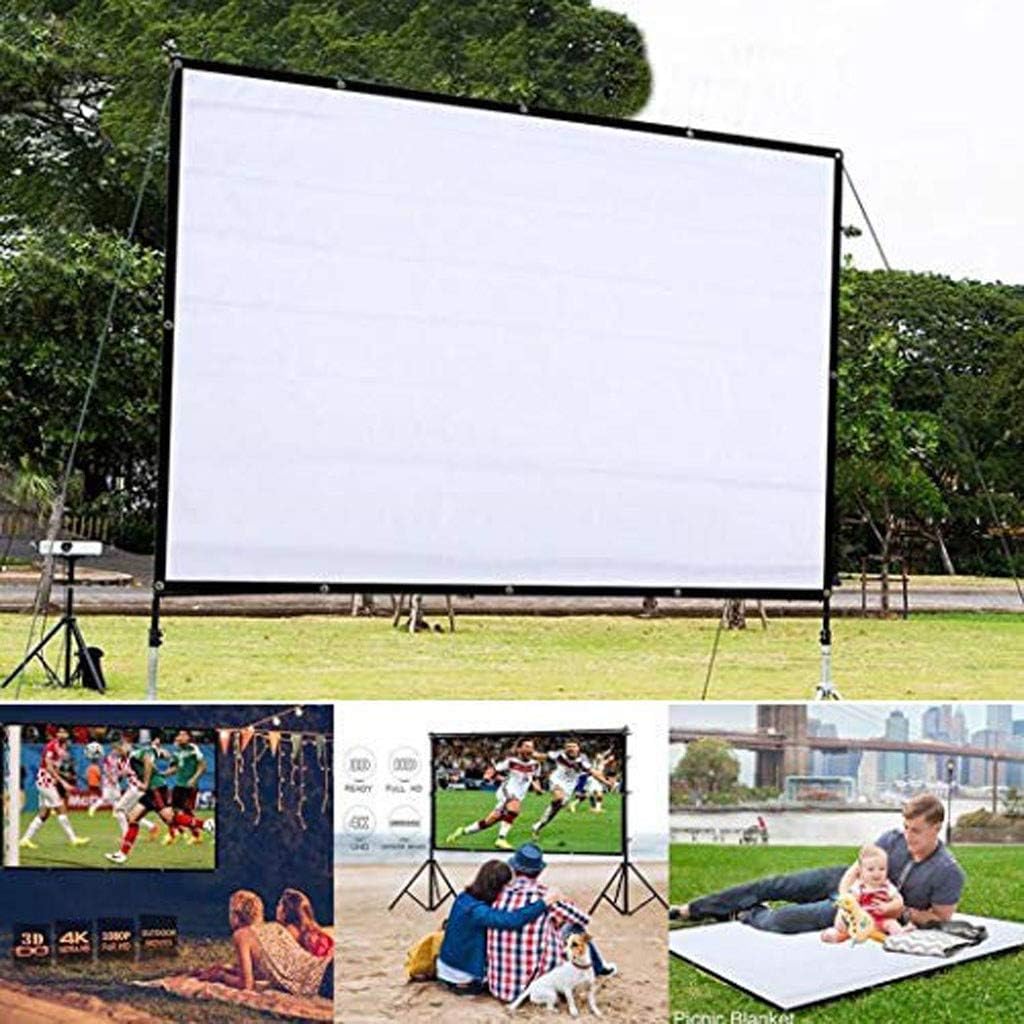 60 INCH Manual Pull Down Projector Screen Diagonal 4:3 Diag 4K 8K 3D Ultra HDR HD Ready Home Theater Movie Theater White Projection Screen Movie Screens