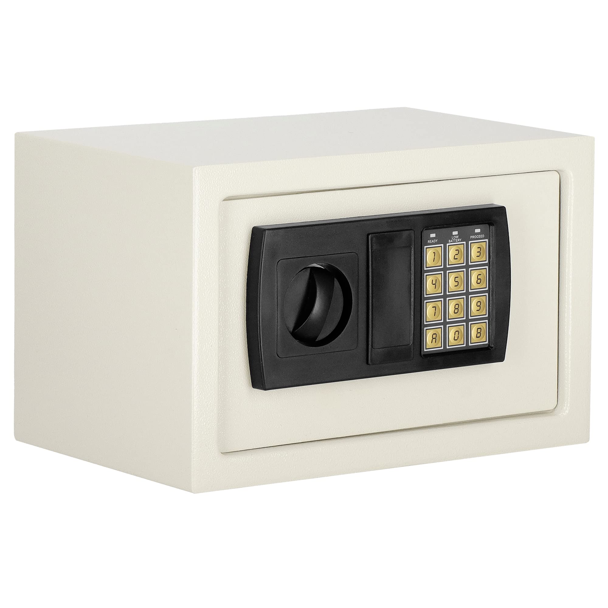 SPRINGOS Caja fuerte con llave y código numérico, montaje en pared, 30 x 20 x 20 cm