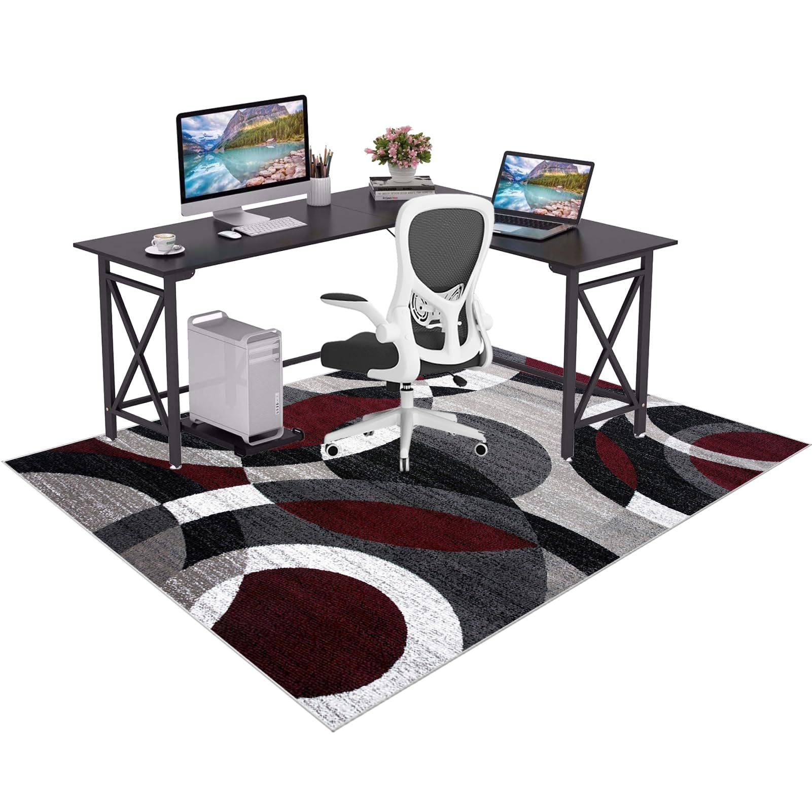 GmyoieqI Office Chair Mat for Carpet Non-slip Floor Gaming Chair Mat for Wooden Floors Carpet Protectors Chair Mat Desk Chair Mats Rectangular Floor Protectors for Chairs Computer Chairmat 60 x 90 cm