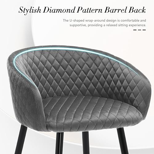 Miniatura 4 de Bekrvio Juego de 2 taburetes de bar de altura de mostrador, sillas de bar modernas de 26 pulgadas con respaldo bajo y brazos, taburetes de bar