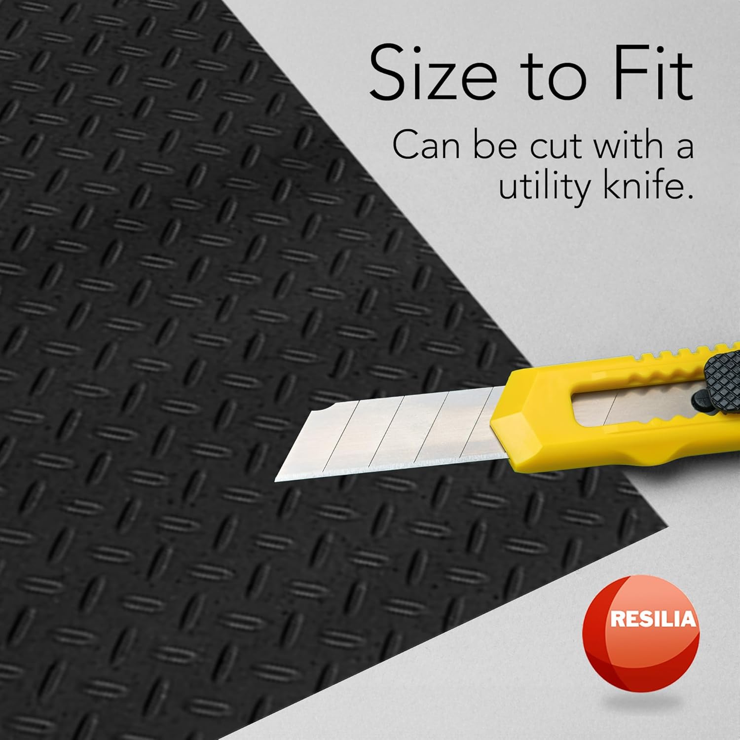 RESILIA Truck Bed Mat Liner – Universal Size, Durable Heavy-Duty All-Weather Protection for Your Truck, Cargo Van, or SUV, Pickup Accessories, Trim to Fit, Black, Thick 4 Foot x 8 Foot, Made in USA - Image 2