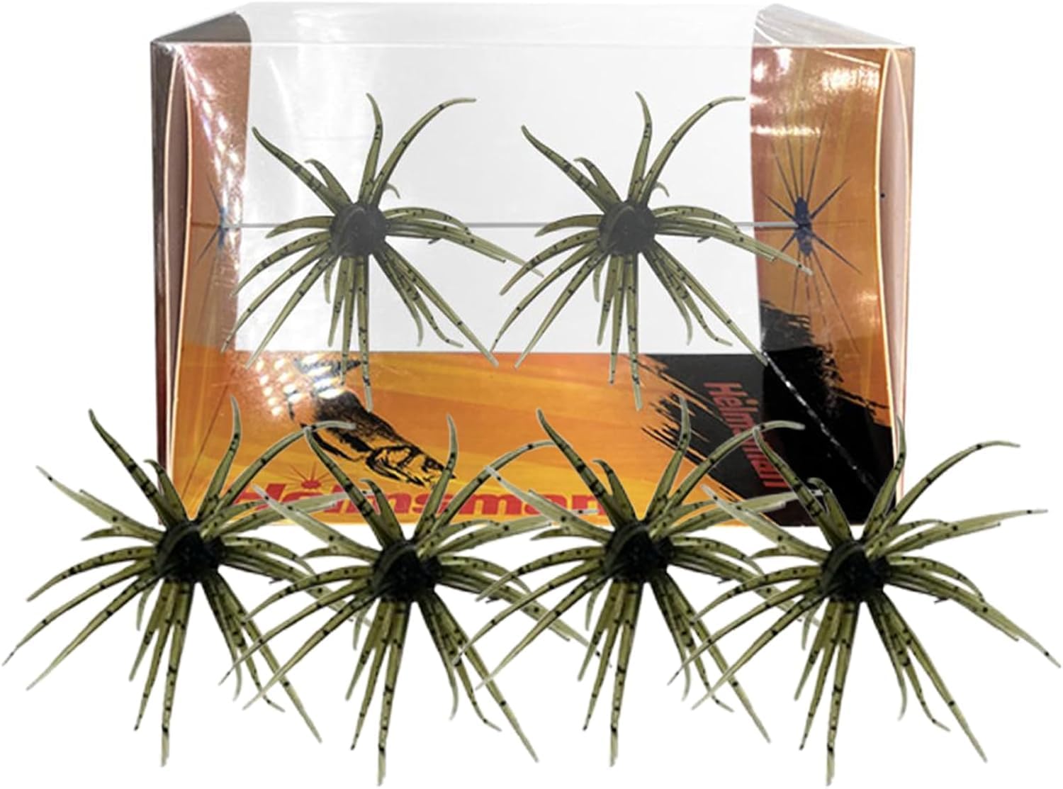 4Pcs Sea Urchin Soft Bait | Realistic Fuzzy Dice Fishing Lure for Bass & Perch | Floating TPR Swimbait with Reflective Stars | 6 Colors Artificial Worm Bait for Saltwater & Freshwater