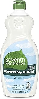 Seventh Generation Dish Liquid Soap Free & Clear liquid soap Pack of 6 Dishwashing Soap Dish Soap for sensitive skin 19 oz