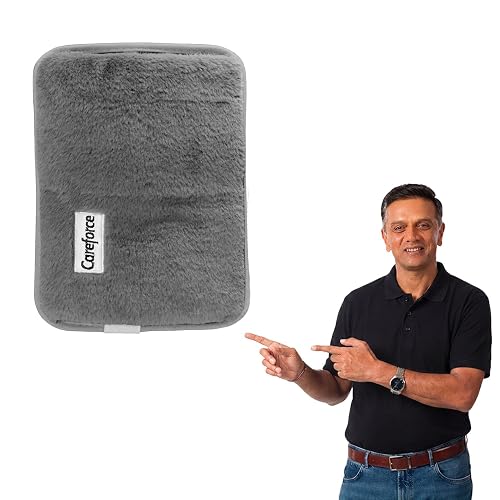 Careforce Electric Hot Water Bag for Pain Relief Heat Pack Heating Pad for Periods Cramps, Muscle Aches Hand Warmer for Shoulder, Back, Neck and Full Body Relief - Grey