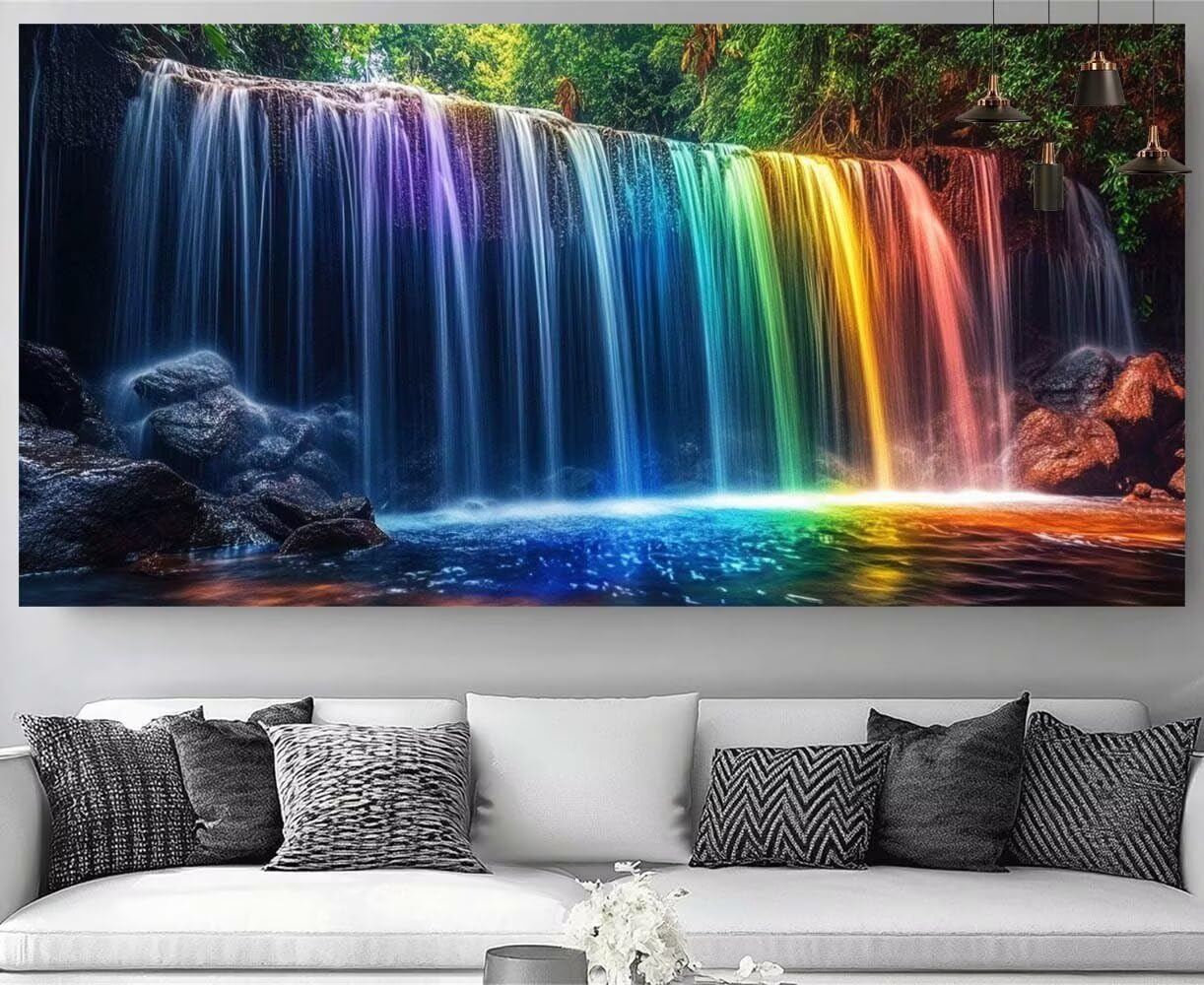Diamond painting de cascada M-Y69: cuadro colorido de 30x60 cm para manualidades de punto de cruz 8