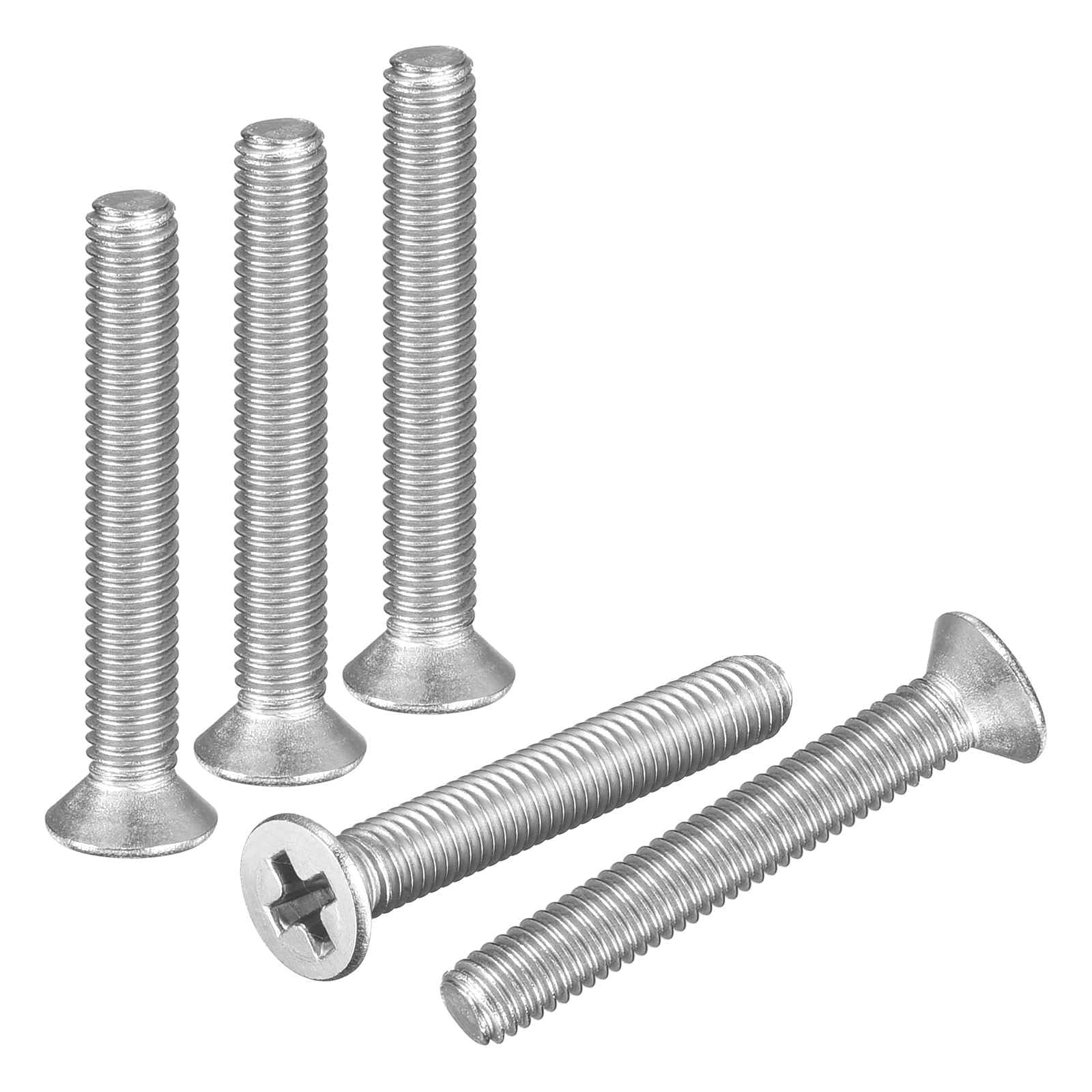 DTGN M2.5-0.45x22 Flat Head Machine Screws - 50PCS - Good for Electronics and Machinery - 304 Stainless Steel Phillips Countersunk Micro Metric Machine Screw Bolts- Silver