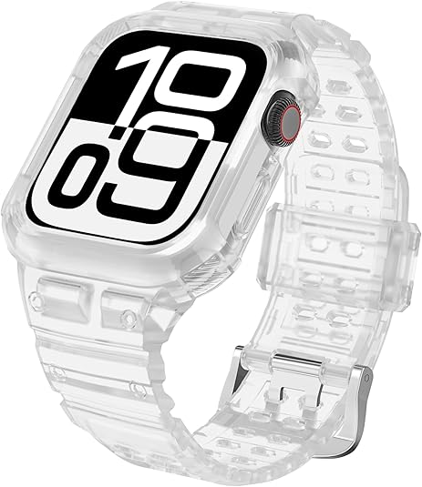 CRIS-BAND Bumper Bands Compatible with Apple Watch Band 45mm 44mm 42mm 41mm 40mm 38mm for Women Men, Water Shock-Proof Strap for iWatch Apple Watch Band with Case for Series 9 8 7 6 SE 5 4 3 2 1