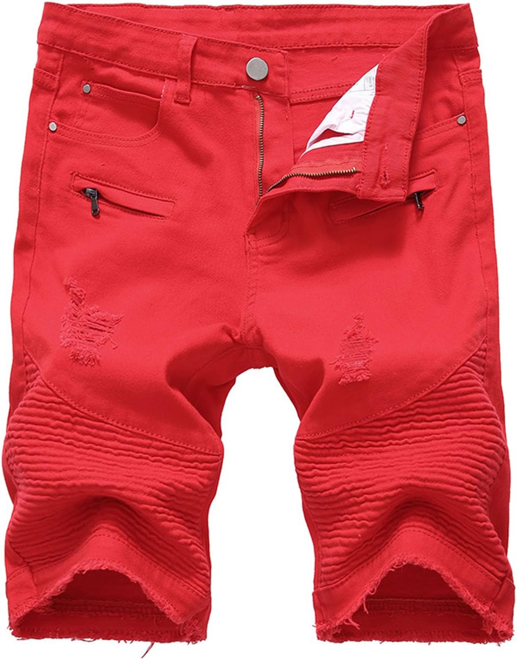 Chouyatou Men's Cool Ripped Denim Shorts - Slim Fit Wrinkle Performance Stretch Casual Shorts For Men - View #10