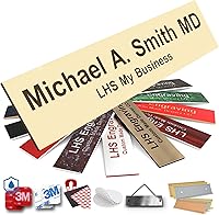 Vista 14 de Placas de identificación grabadas para letrero de puerta, placa de plástico azul claro personalizada con letras blancas, fabricadas en Estados