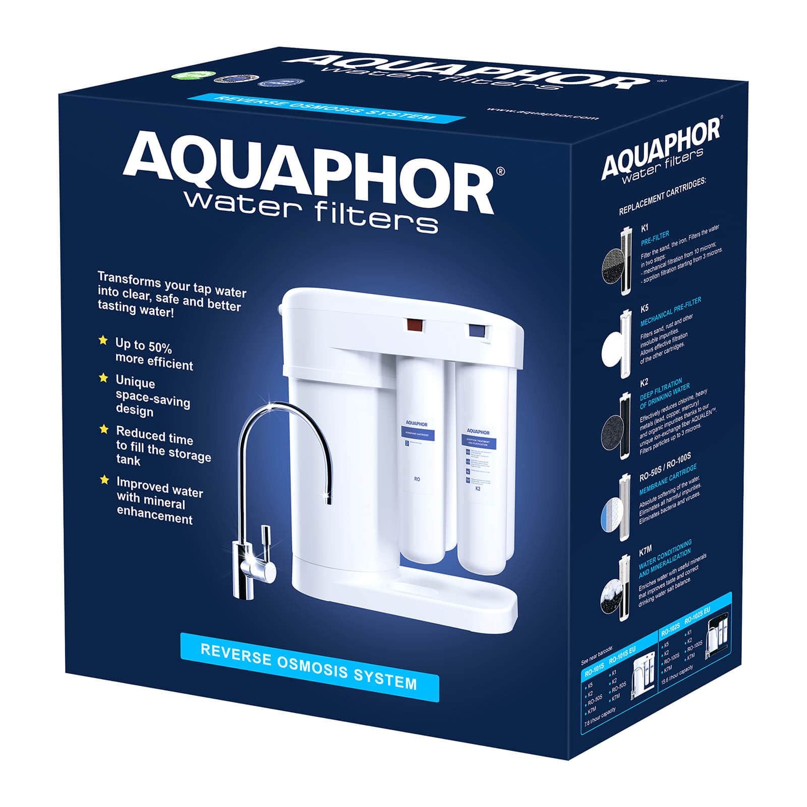 Aquaphor DWM-101S Sistema di filtrazione dell'acqua ad osmosi a 4 fasi