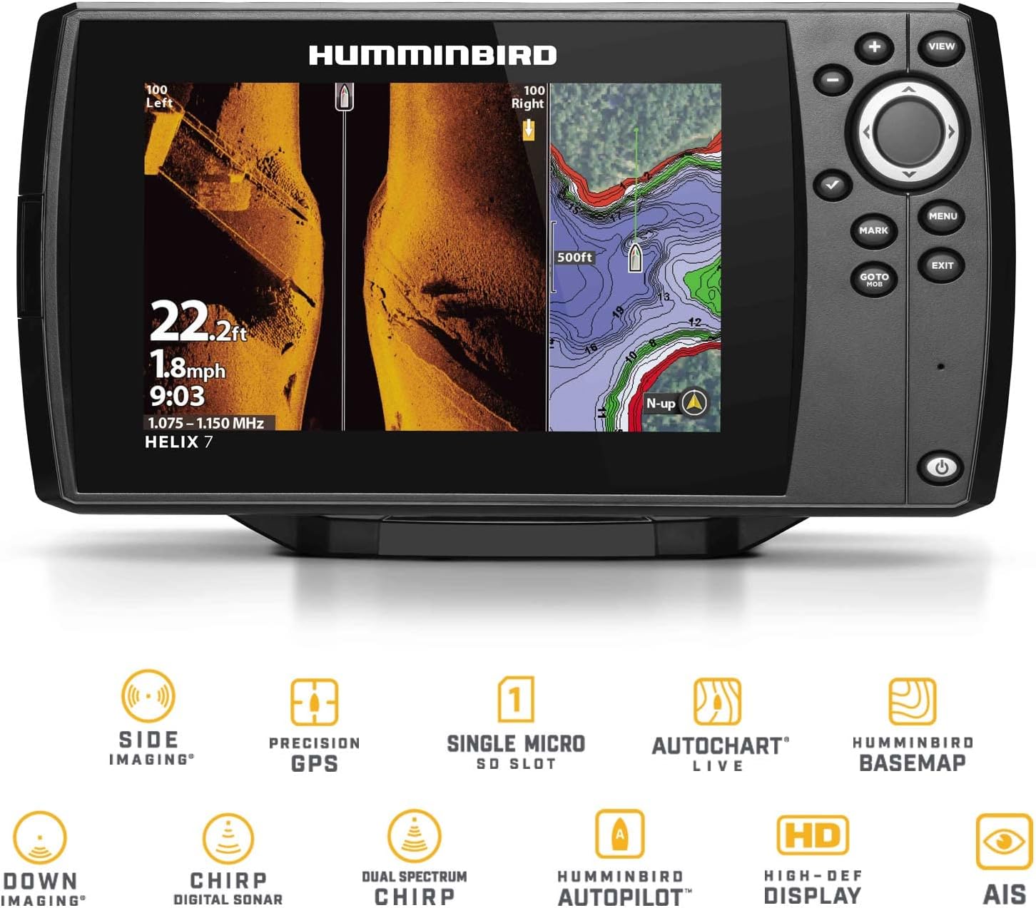 HUMMINBIRD Unisex Adult NS-853 Helix 7 Chirp SI GPS G4, Multicoloured, Standard